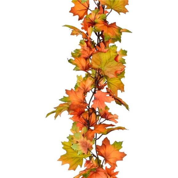 2 Pack Fall Maple Leaf Garland, 6.5Ft/Piece Hanging Vine Artificial Autumn - Picture 7 of 8